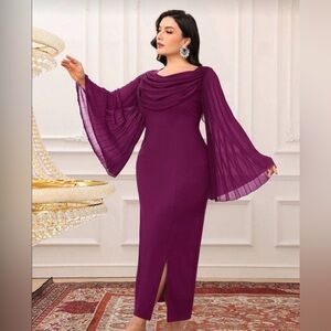 SHEIN Fuchsia Long Sleeve Dress